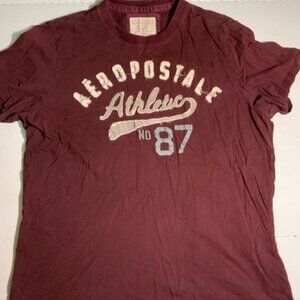 Vtg Aeropostale Men Sz‎ XL Maroon Aeropostale Athletic No. 87 Casual Shirt (I)